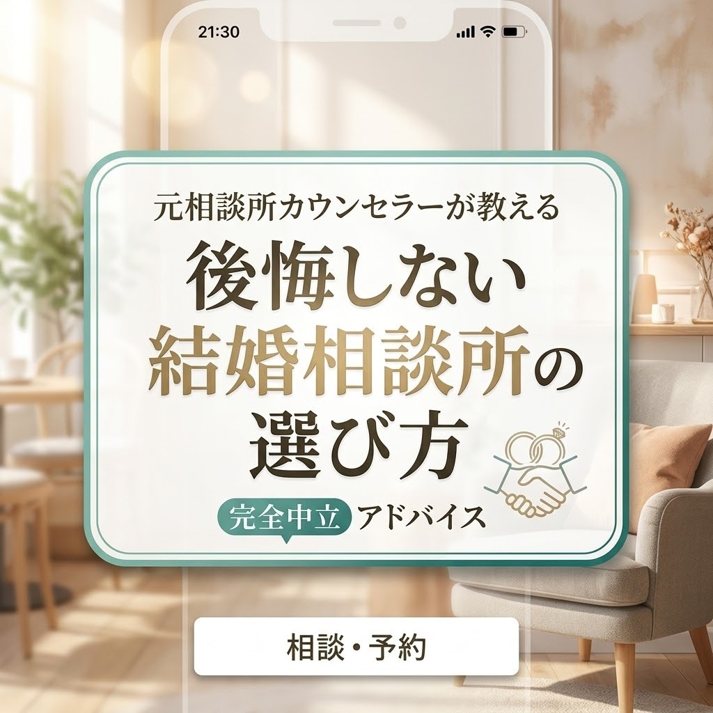 元カウンセラーが結婚相談所選びをアドバイスします 営業一切なし！元カウンセラーがあなたに合う結婚相談所を診断！ イメージ1