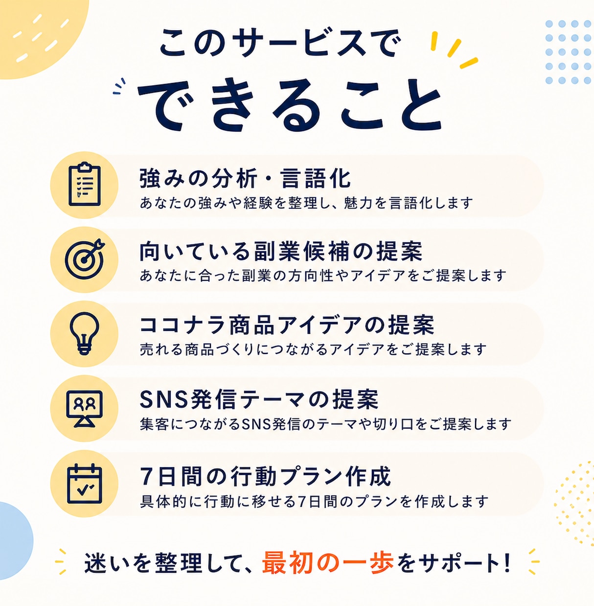副業初心者向け｜あなたの強みを整理します 強みを整理して次の一歩を見つけます イメージ3