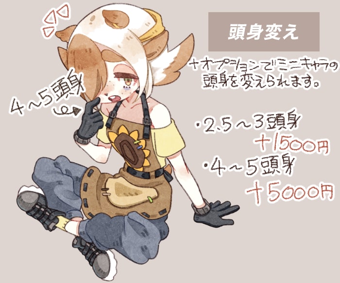 レトロ可愛い2頭身SDミニキャラお描きします ふんわりアナログ絵本風イラストで動画やグッズなどにも使えます イメージ7