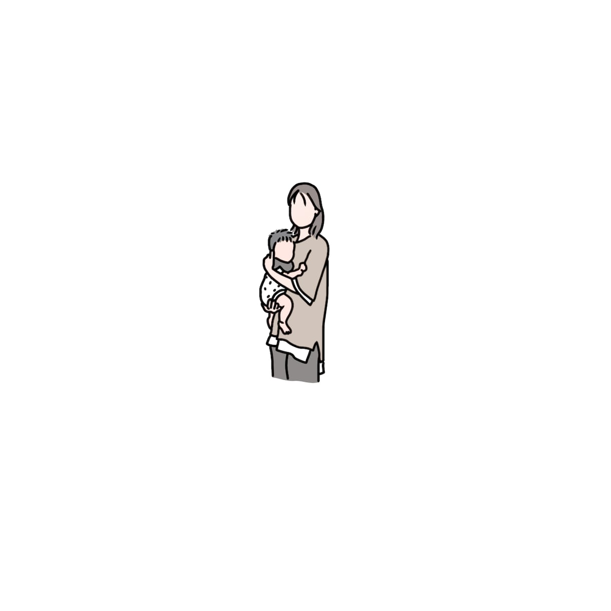 お写真を線画イラストにします アイコンやプレゼントに！ベビー/親子 イメージ5