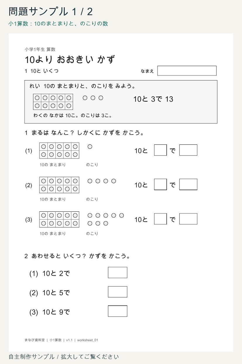 小学校の学習プリントを単元に合わせて作成します ご希望を聞かせてください！問題2枚＋解答例つき イメージ2
