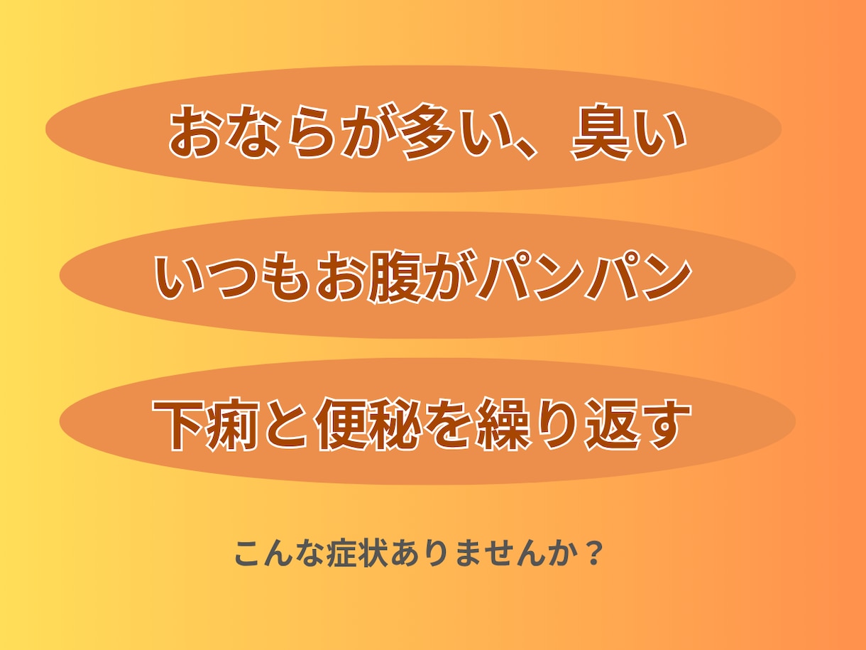 ガス溜まり、多すぎるおならを減らすサポートをします SIBOの方へガスを減らす食事のアドバイスをします イメージ2