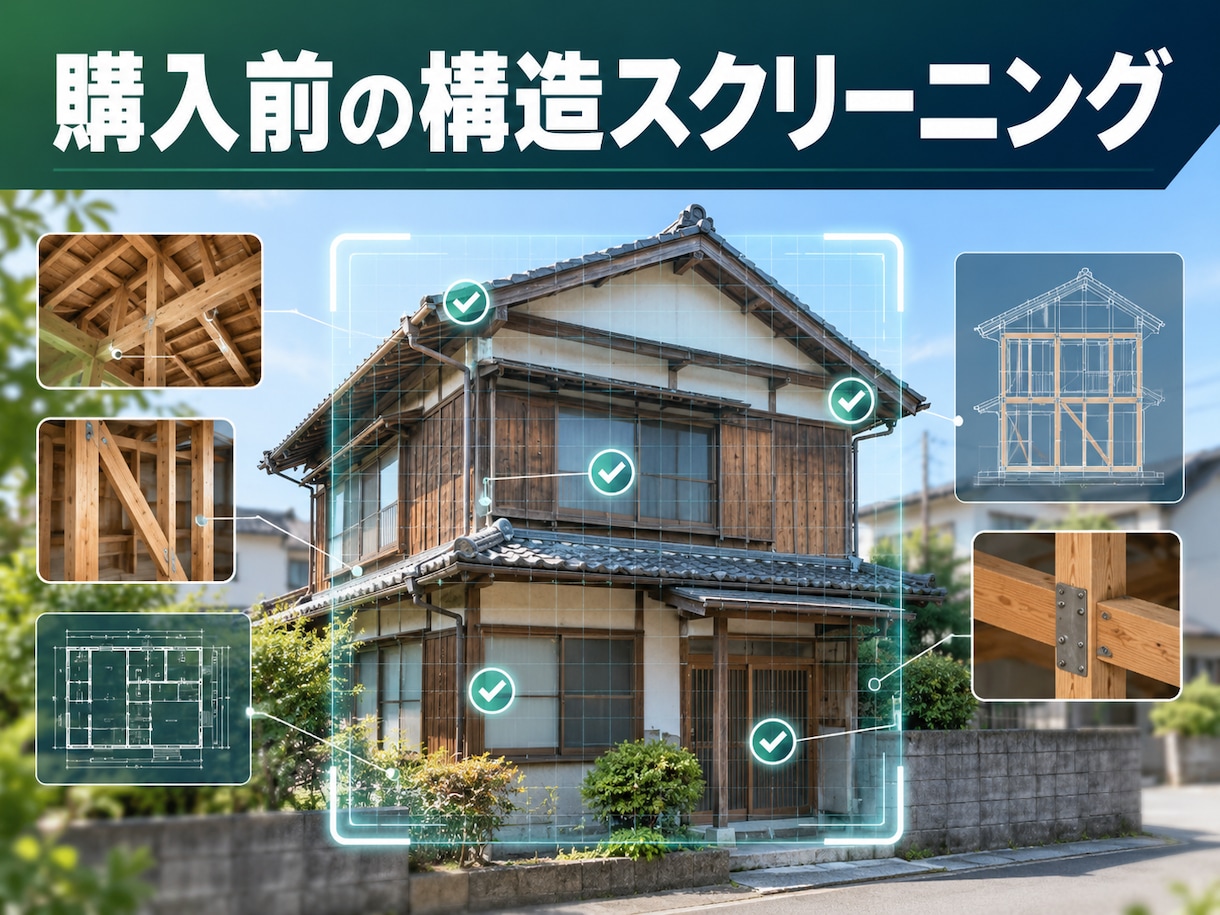 築古物件耐震性検討をサポート！検討・見える化します 購入・改修前に構造上の弱点と補強案を整理、ご相談ください。 イメージ1