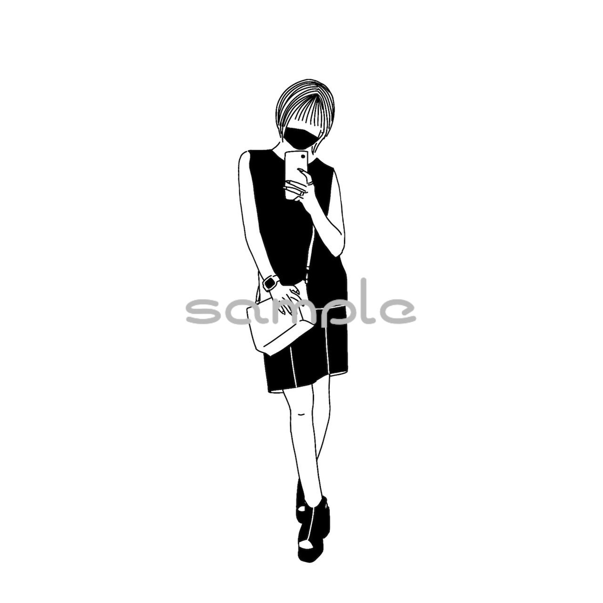 写真を元にイラスト描きます シンプルモノトーンイラスト作成 イメージ1