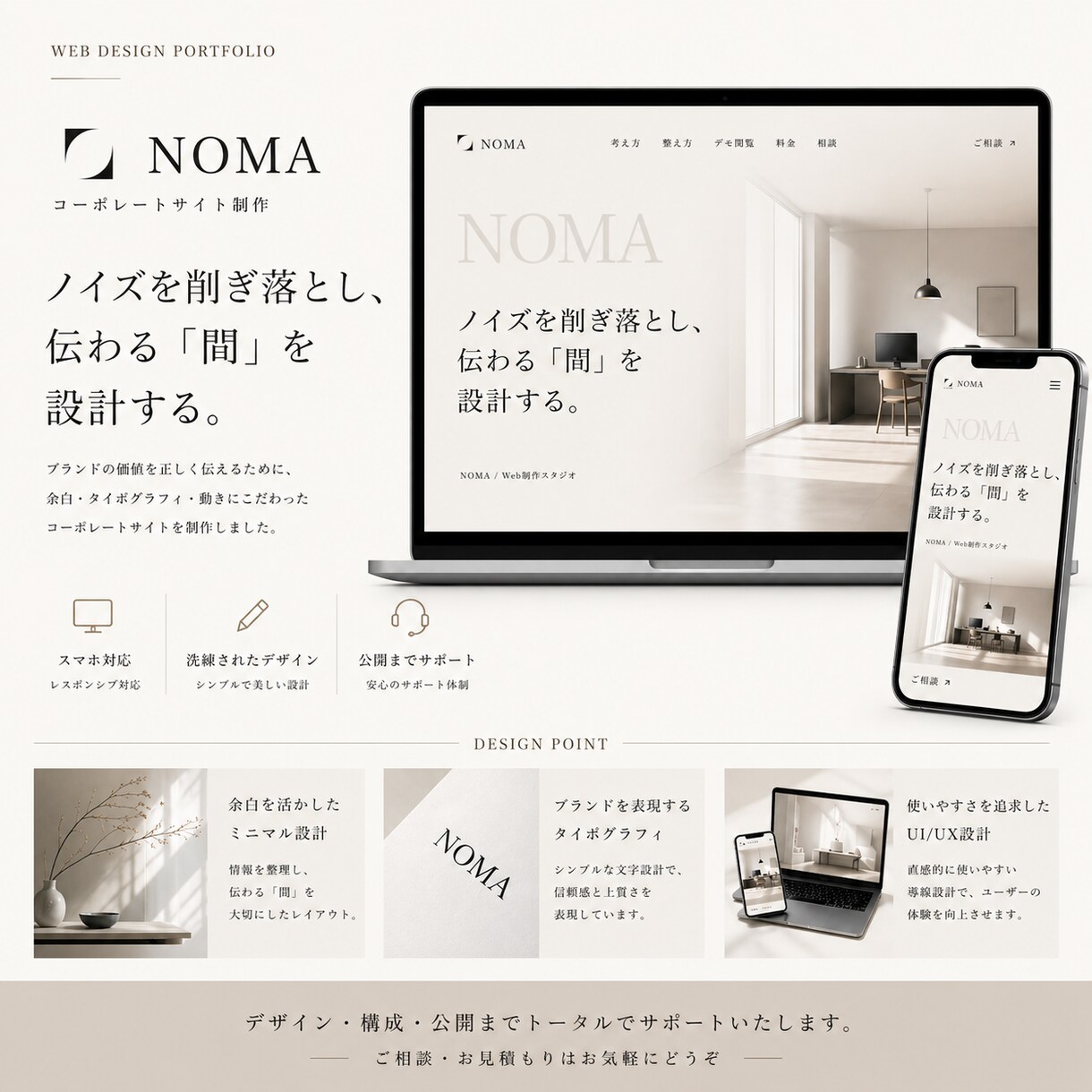 お手頃価格で完全オリジナルホームページを作成します 追加料金なし。シンプルで伝わるデザイン。公開まで対応。 イメージ2