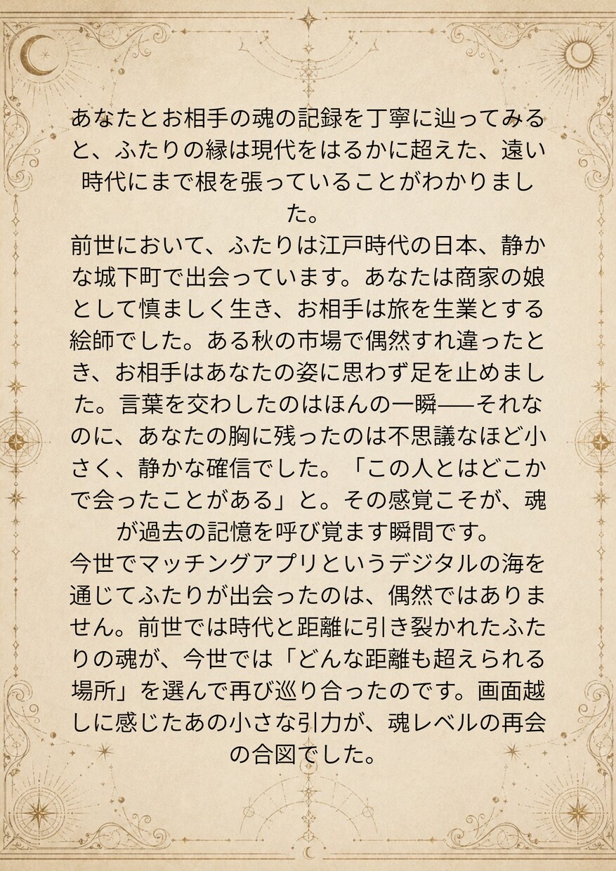 前世で繋がった2人|彼との魂の縁を鑑定します 実はその出会いは、偶然じゃない。 イメージ3