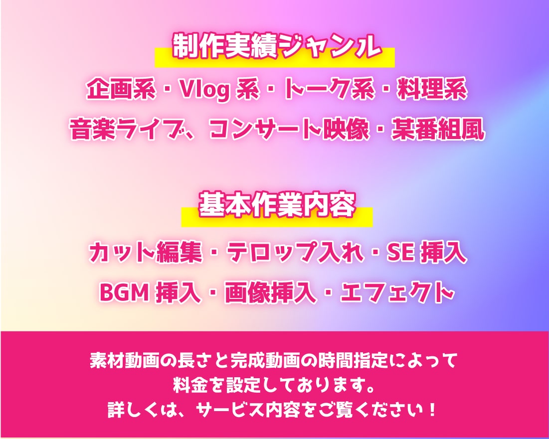どんなジャンルでもOK☆動画編集します 【全力サポート】複数のYouTubeチャンネル専属編集者です イメージ2