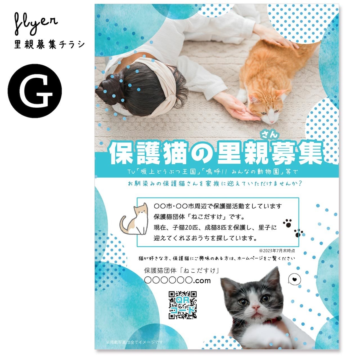 里親募集チラシ（保護団体さま用）をお作りします 保護猫･保護犬活動を広くお知らせしましょう！ イメージ9