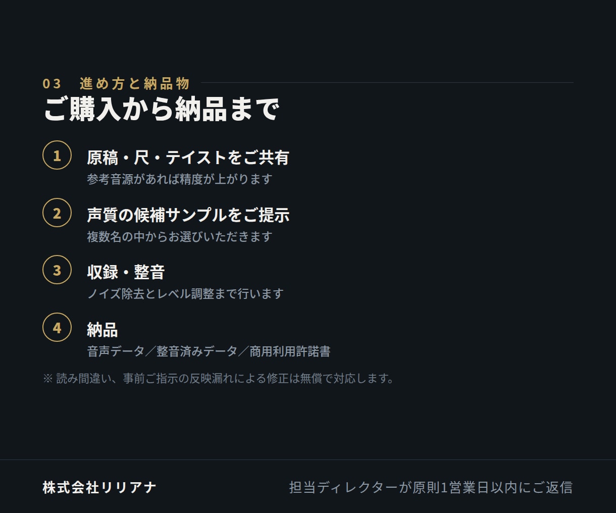 企業VP・CMのナレーションを多言語で収録します 日本語も外国語も1社で。使用許諾書と請求書つきで納品します イメージ5