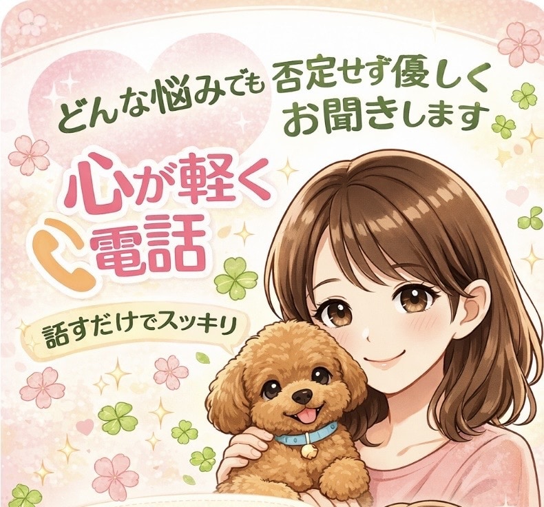 誰にも言えない悩み・愚痴・雑談・優しく聞きます 否定せず優しく寄り添う癒しの電話相談です イメージ1