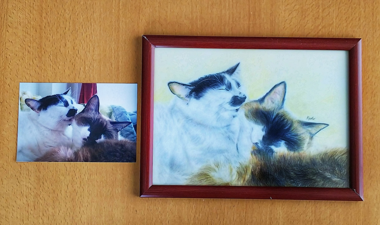 あなたの大切なペットを、絵画にします 【ハガキサイズ/1匹】写真を元に、リアルに仕上げます。 イメージ5