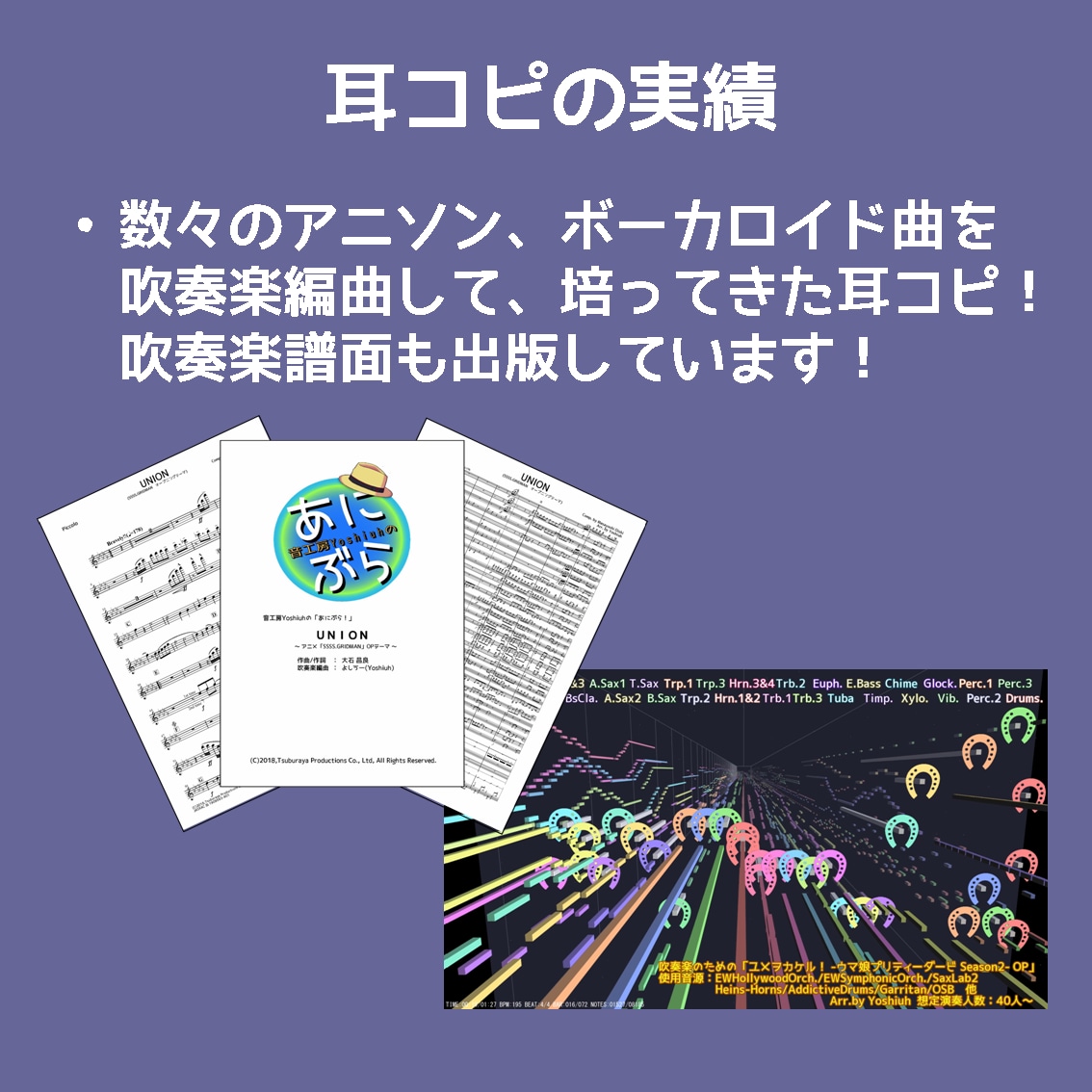 耳コピ♪お好きな音楽のメロディを手早く耳コピします お気に入りの曲が低価格・迅速・高品質で楽譜に！カラオケにも！ イメージ2