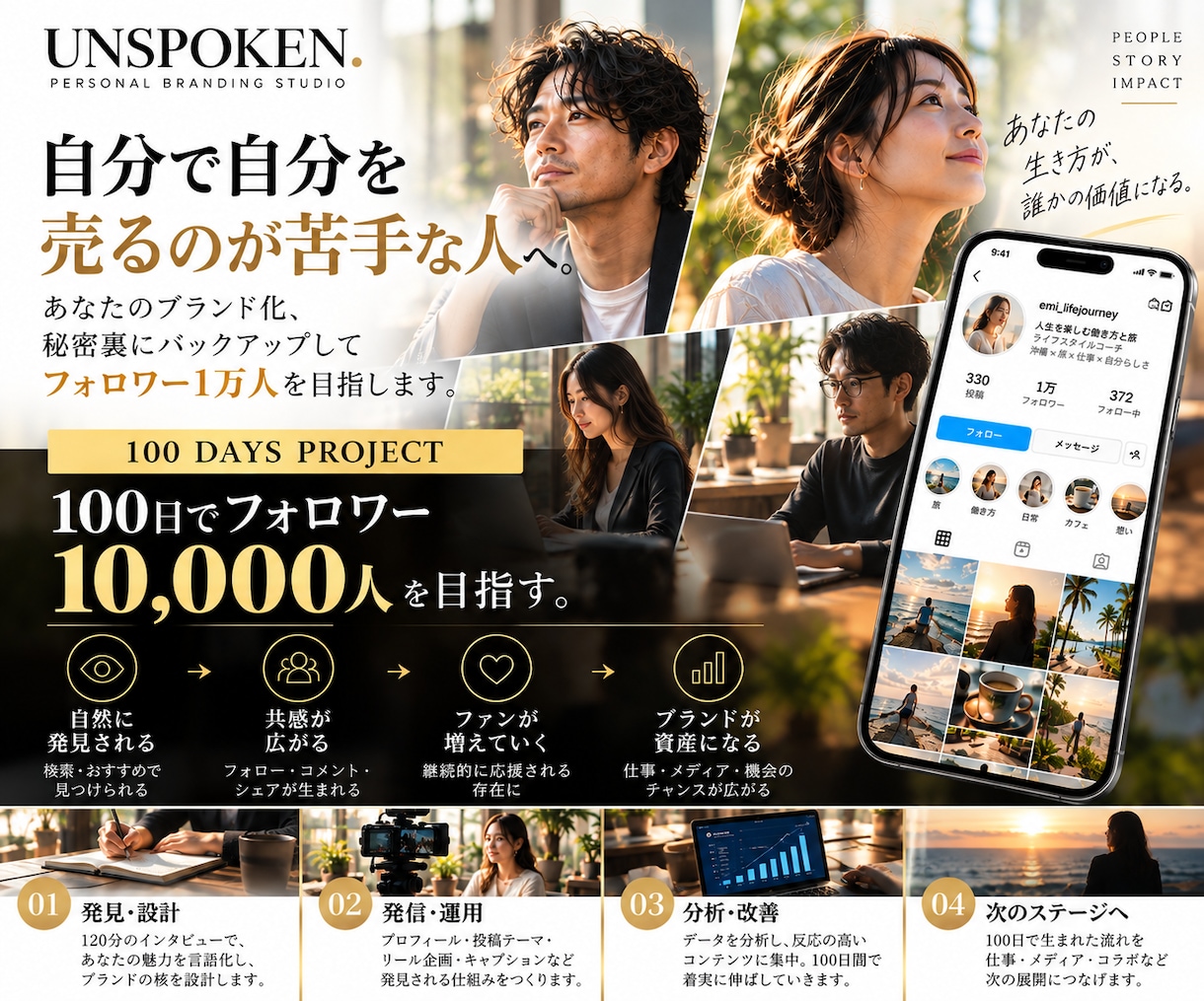 100日 /１万 フォロワー貴方をブランド化します あなたの生き方を、話題化。自分で自分を売り込めない方限定商品 イメージ2
