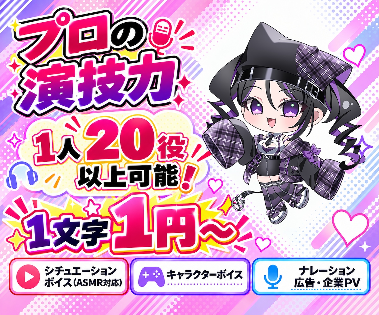 プロ声優がCV.ナレーション.ASMR収録致します βねおん、役幅は赤ちゃんからお婆ちゃん、少年まで イメージ1