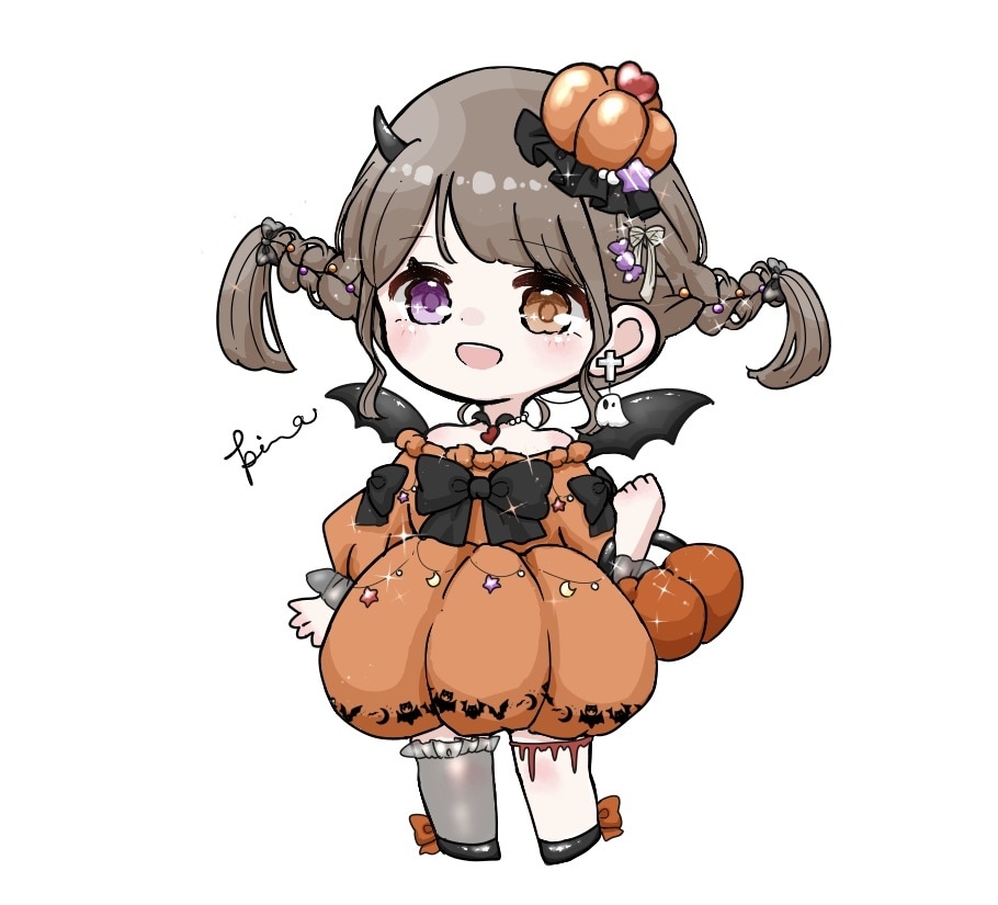 ハロウィンミニキャライラストお描きします オプションで髪型変更してより理想のお姿にカスタムもできます！ イメージ3