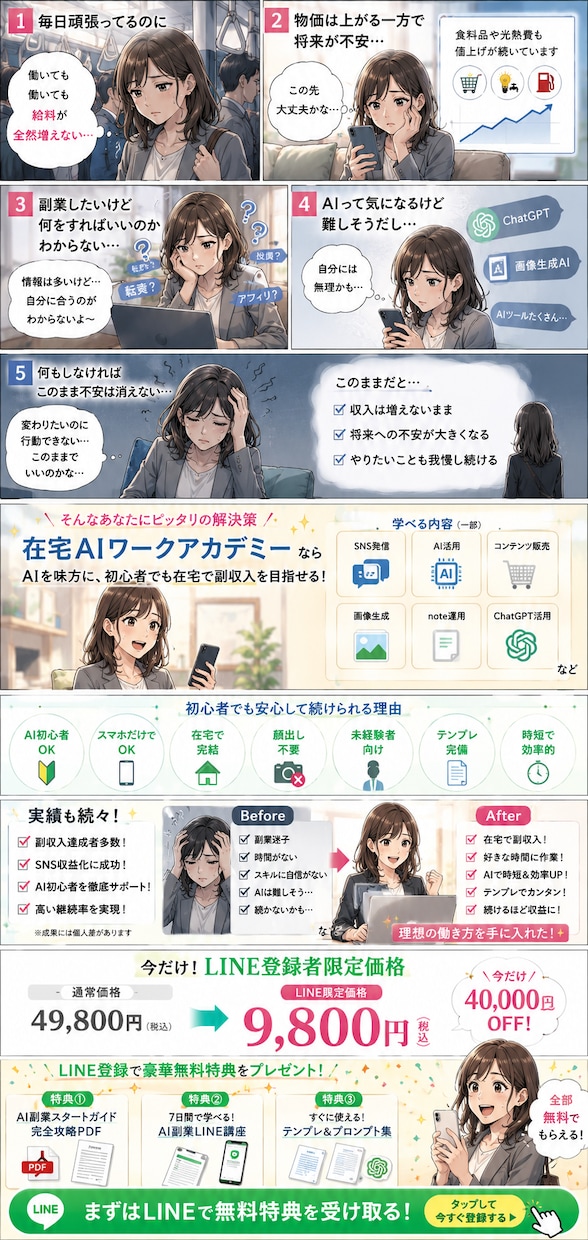 成約率を高める広告マンガLPを制作します AI活用で高品質・高反応のLPを制作 イメージ5
