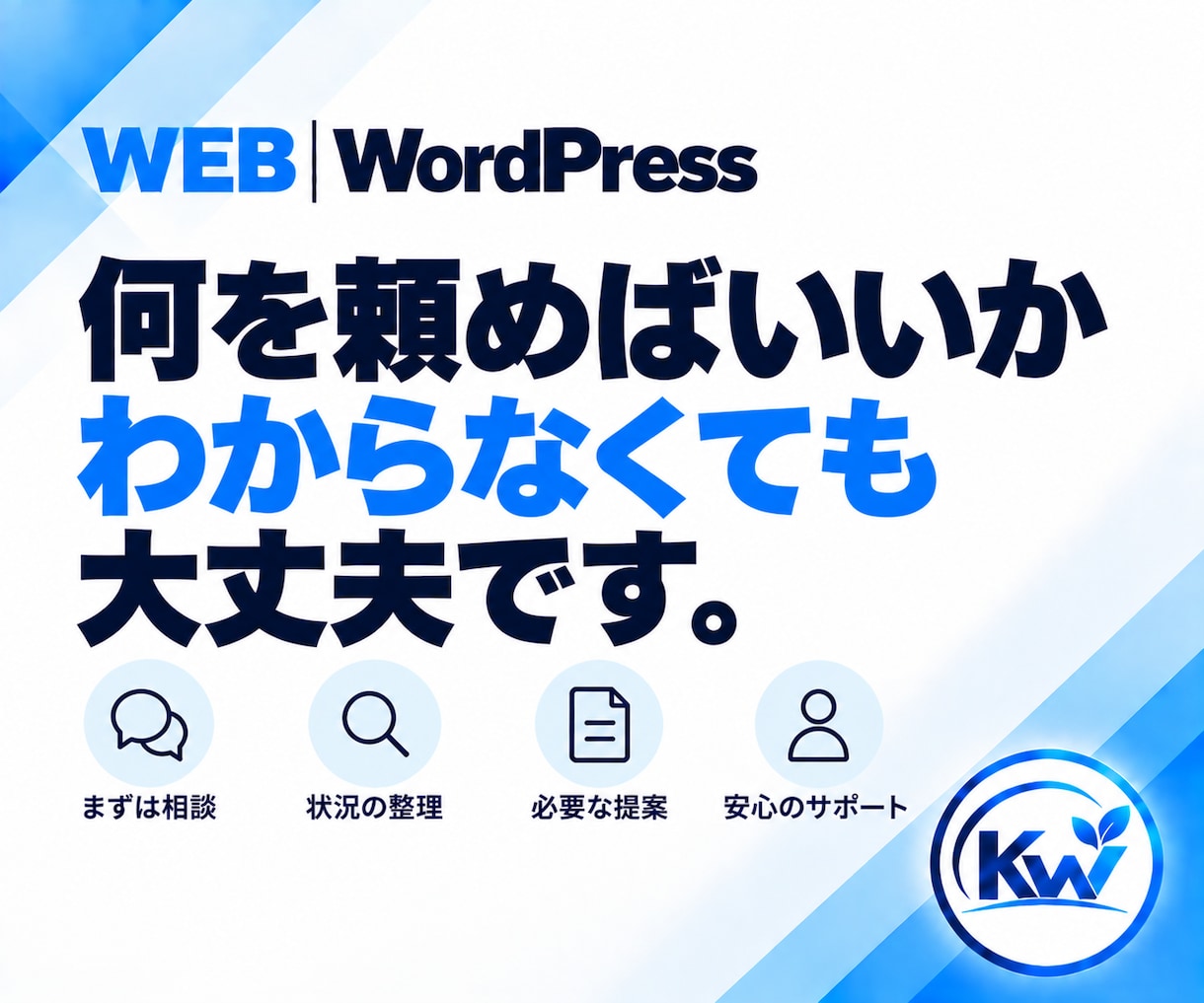 WordPressのお困りごとを相談できます 何を頼めばいいか分からない段階から、必要な対応を整理します イメージ3