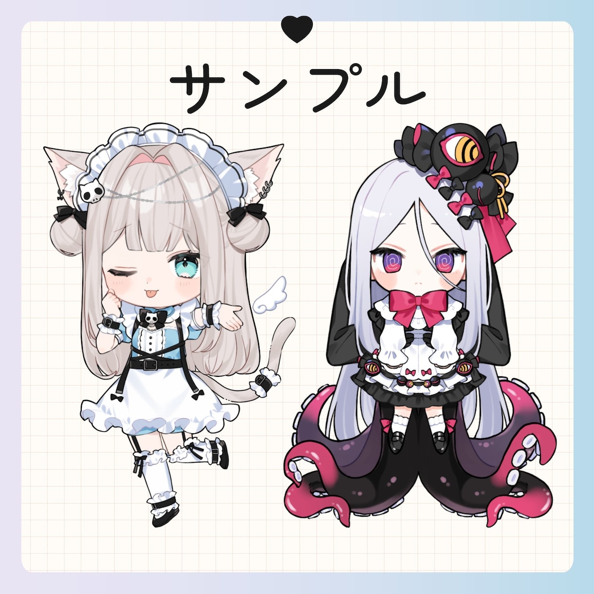 商用利用込み！可愛いミニキャラ作成します VTuber様のグッズ制作、SNS用のアイコンなど イメージ7