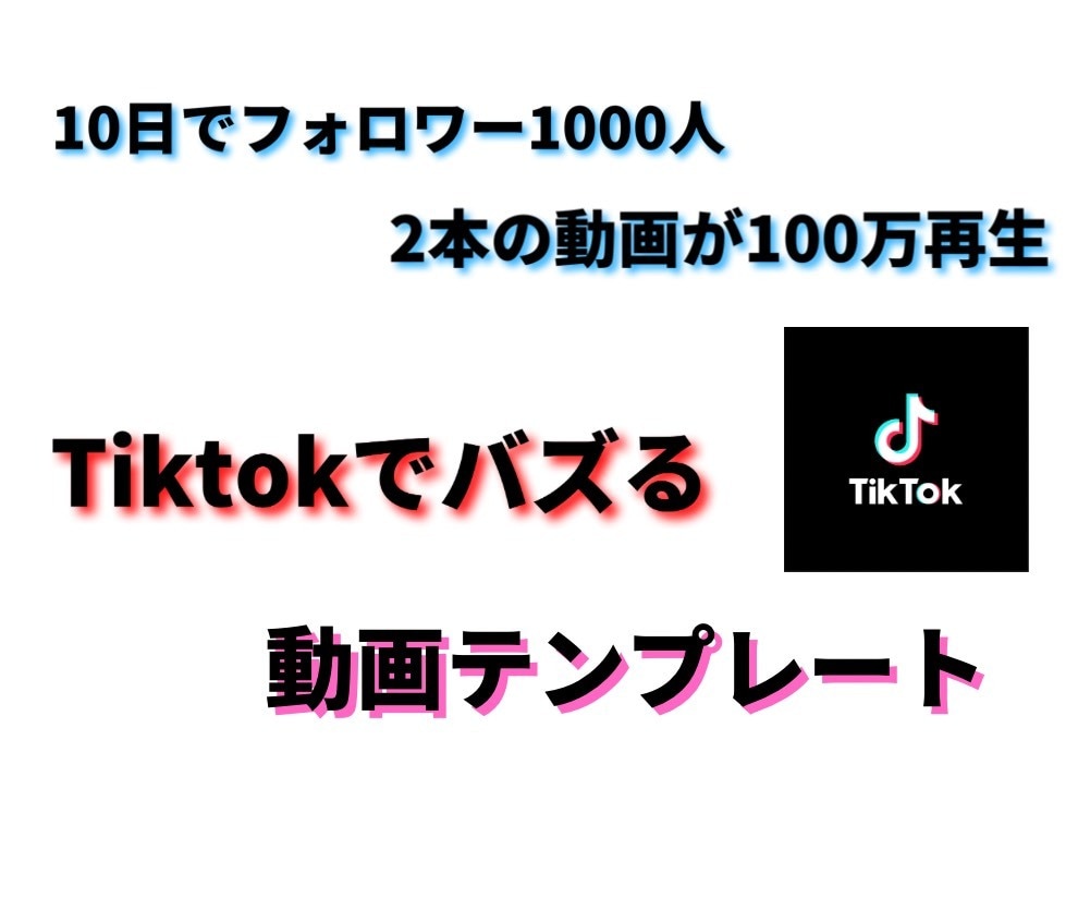 Tiktokでバズル動画を教えます 10日でフォロワー1000人達成したTiktok攻略法 イメージ1