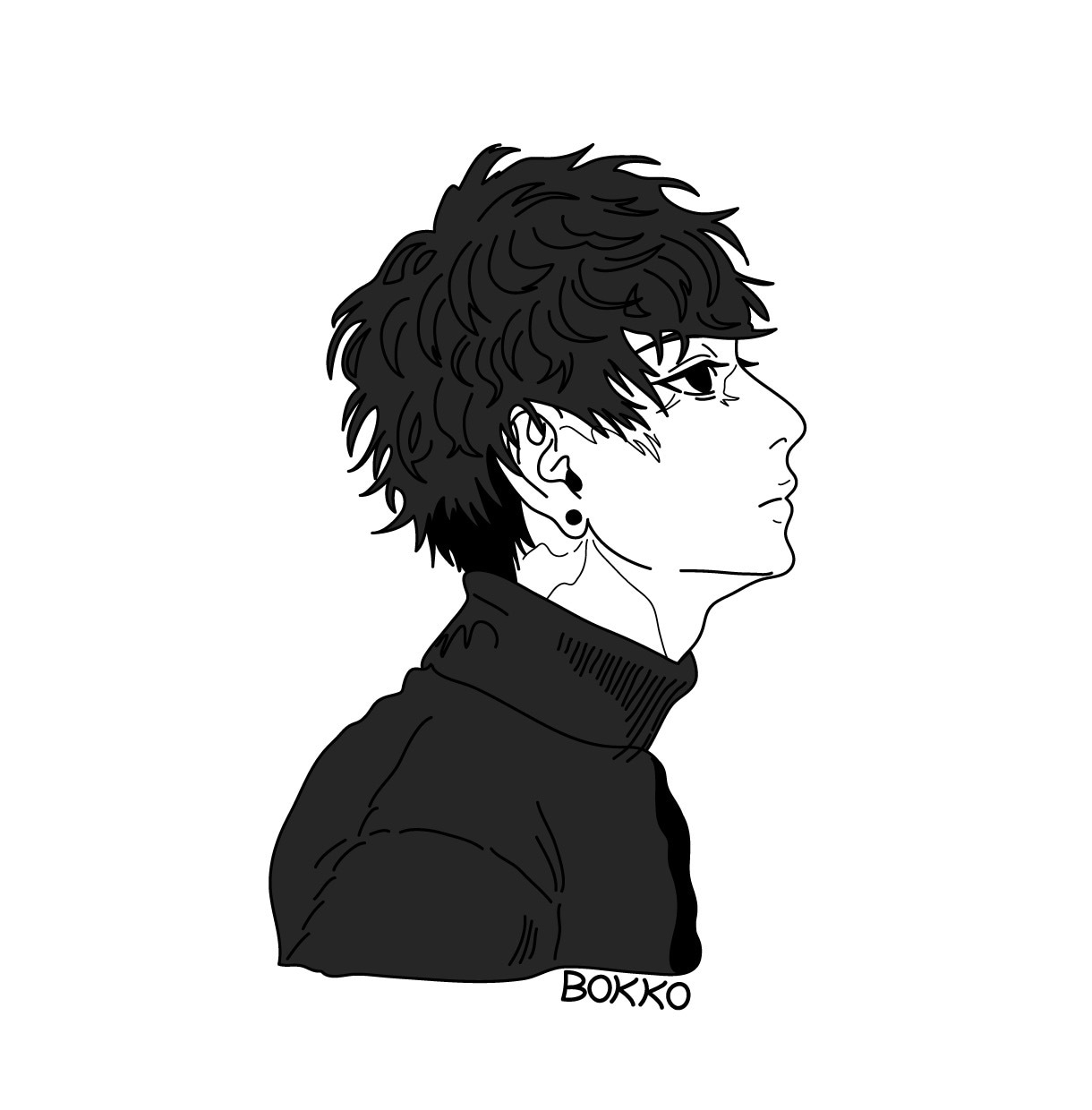 人物をアニメ風にイラスト化します 人物/白黒/シンプル/アニメ風/似顔絵 イメージ3