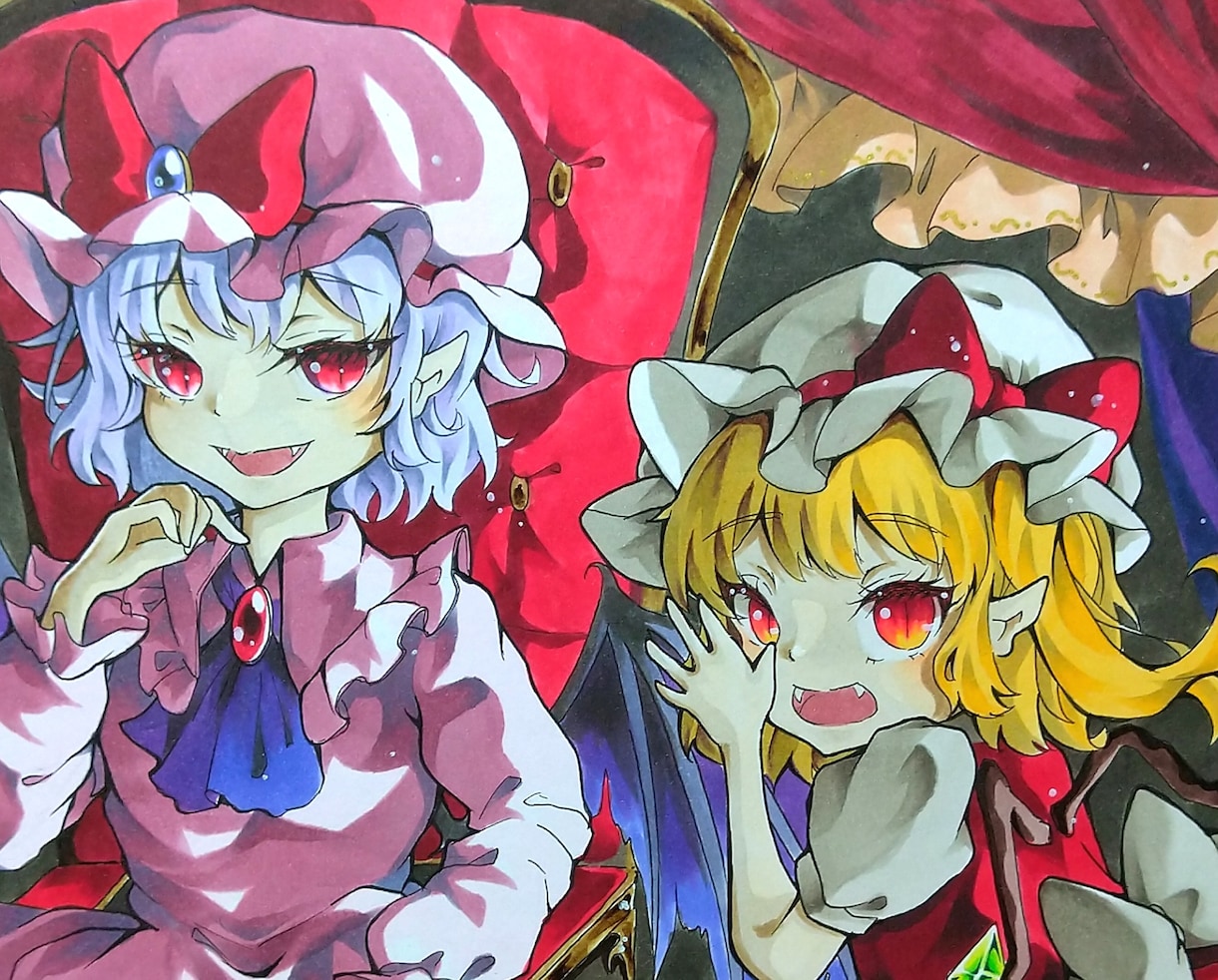 東方のアナログイラストを描きます 世界に1つのアナログの形で、お好みの東方のキャラをお届け！ イメージ5