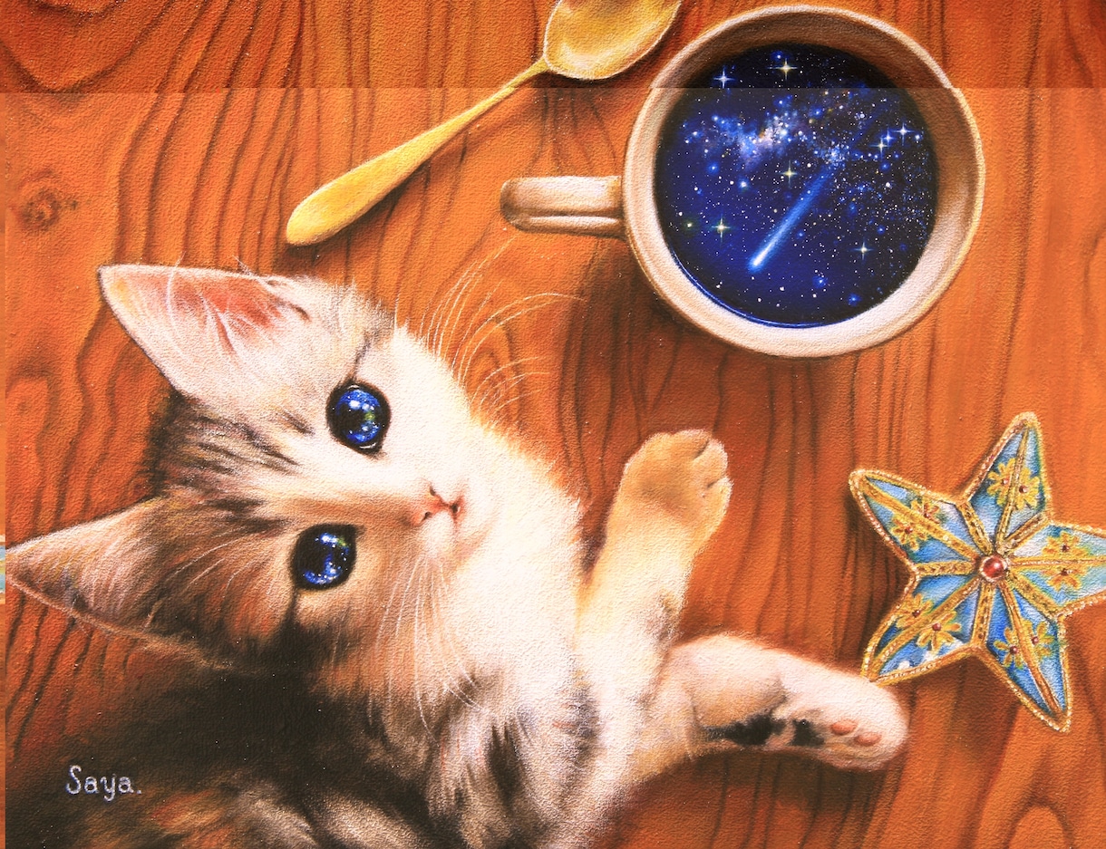 猫好きのプロの画家があなたの愛猫を油絵で描きます 世界一可愛い愛猫チャンをアート世界の主役として描きます イメージ1