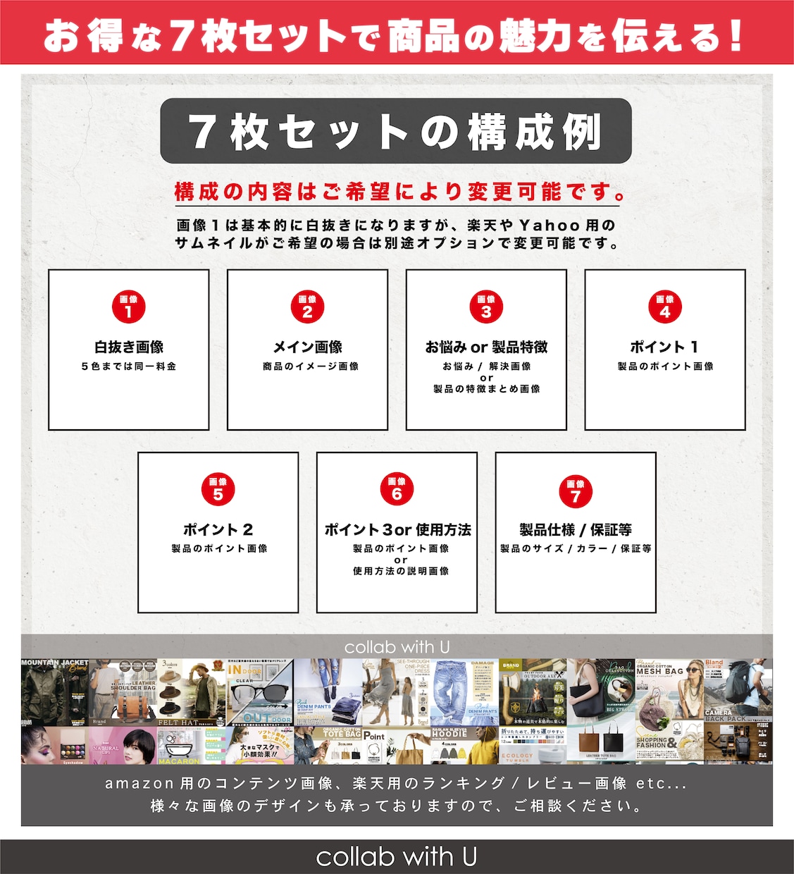 アマゾン・楽天・ヤフー等の商品画像を作成致します [セット] 画像作成実績多数！丸投げ/詳細指示どちらも可！s イメージ4