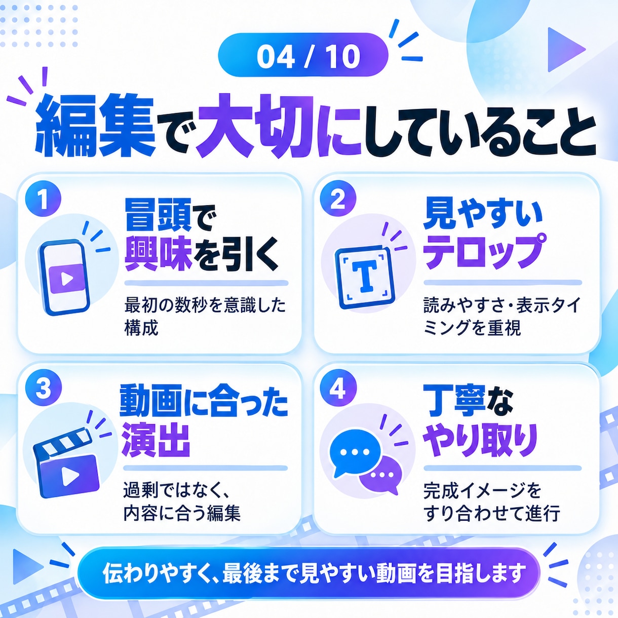 SNS向けショート動画を丁寧に編集します 視聴者を惹きつける、見やすく伝わる動画に仕上げます！ イメージ4