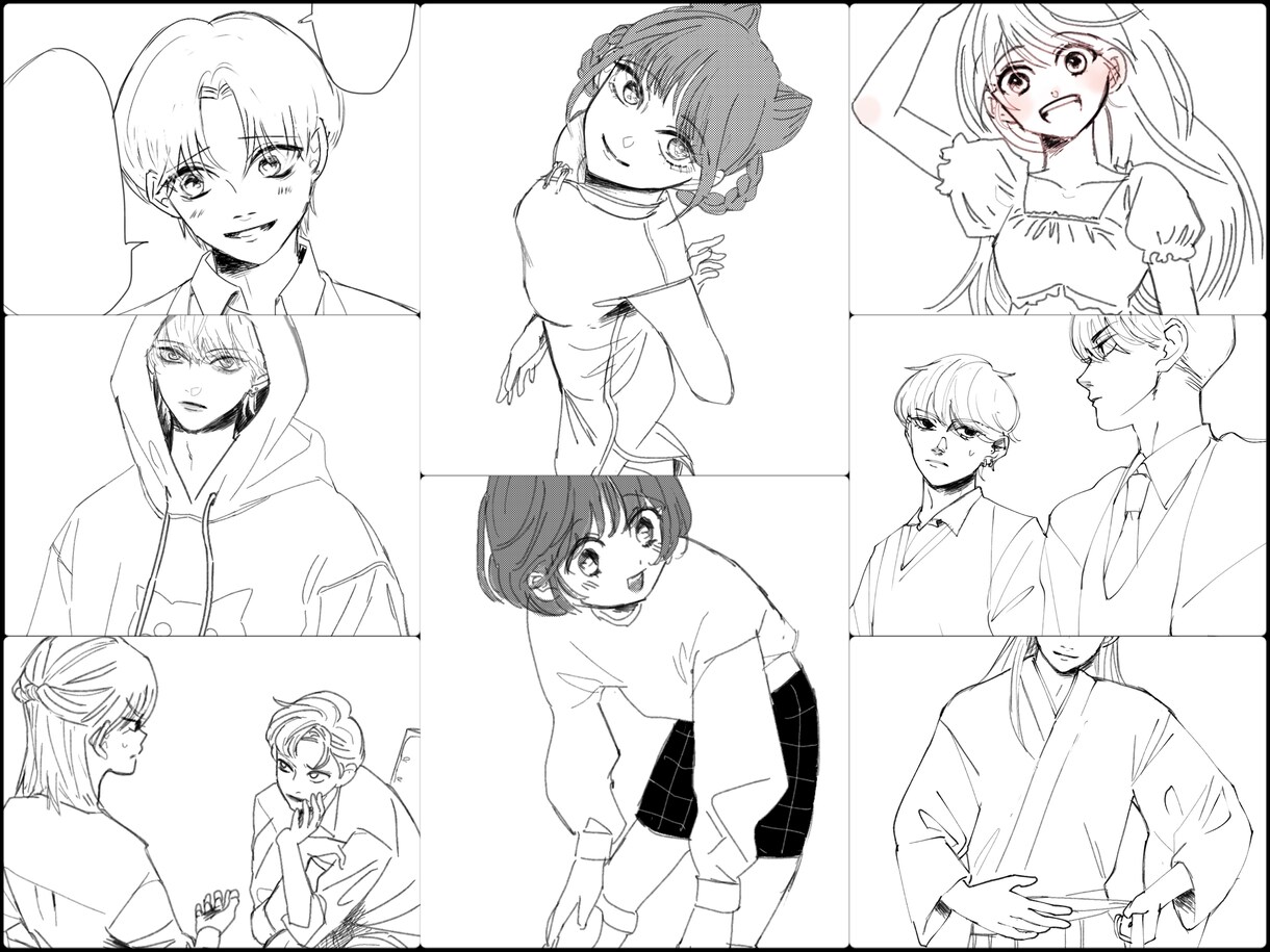画風幅広く対応！落書きテイストで描きます 【2名まで基本料金込み】創作・小説の挿絵のワンポイントも☺︎ イメージ1