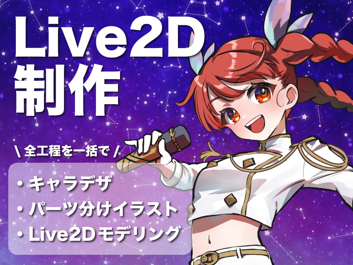 パーツ分けイラスト・Live2Dモデリング承ります 配信者にすぐなれる！キャラデザインから導入まで全工程パック イメージ1