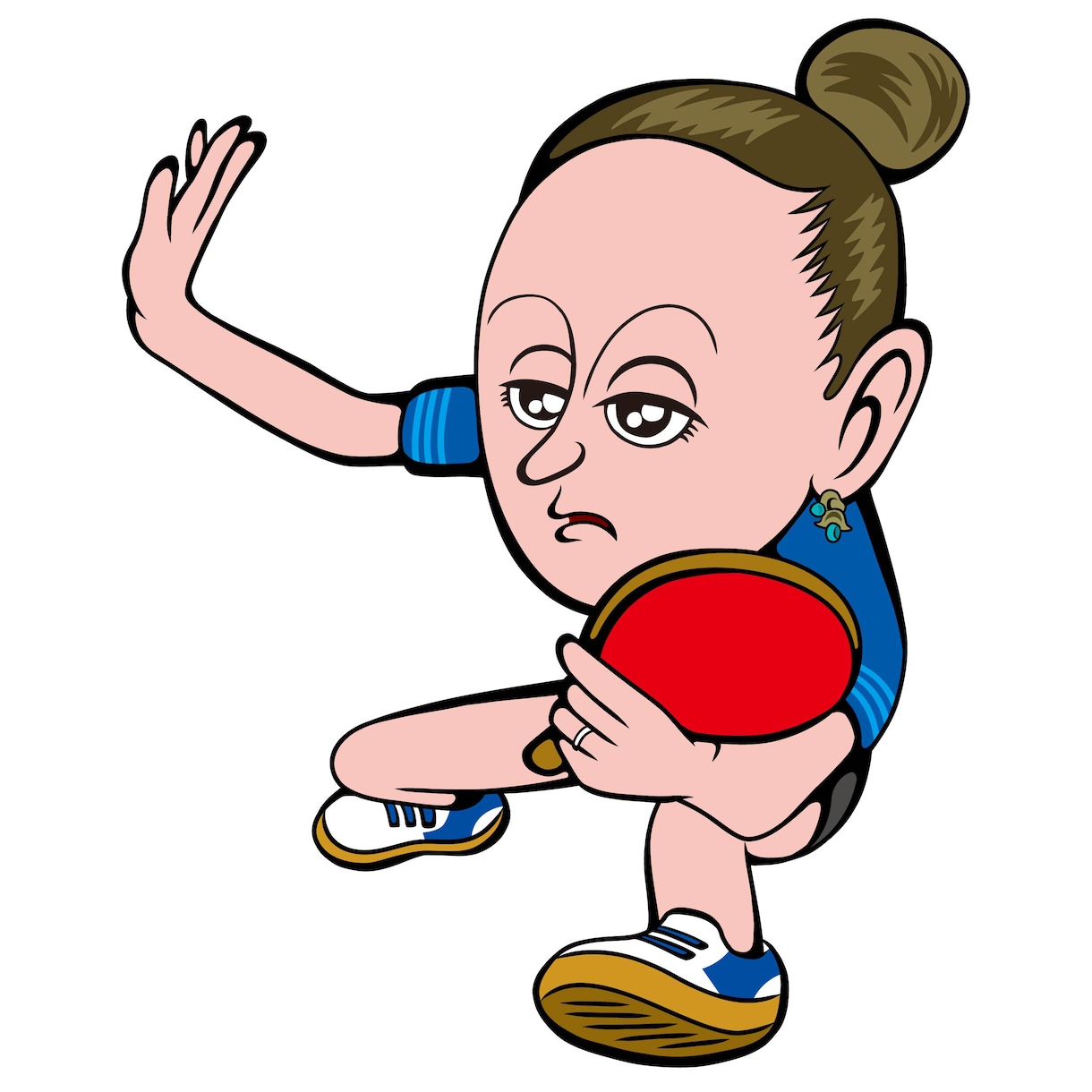 卓球人のキャライラストお描きします 動きの感じる2頭身キャラクター イメージ7