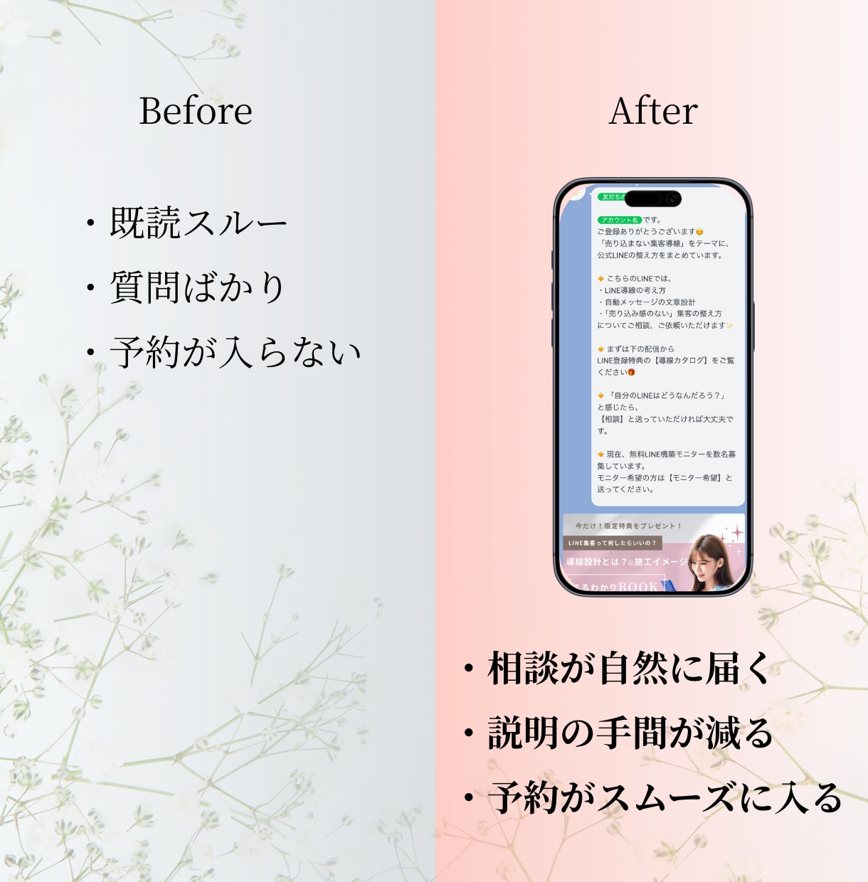 公式LINE構築一人経営でも回る集客導線を整えます 初めてでも安心！自動でお客様が集まる導線設計をお手伝いします イメージ5
