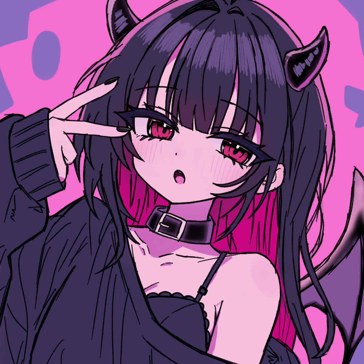 かわいい雰囲気のSNSアイコン・イラスト描きます 地雷系・病みかわ・ダークかわいい雰囲気もお任せください♡ イメージ1