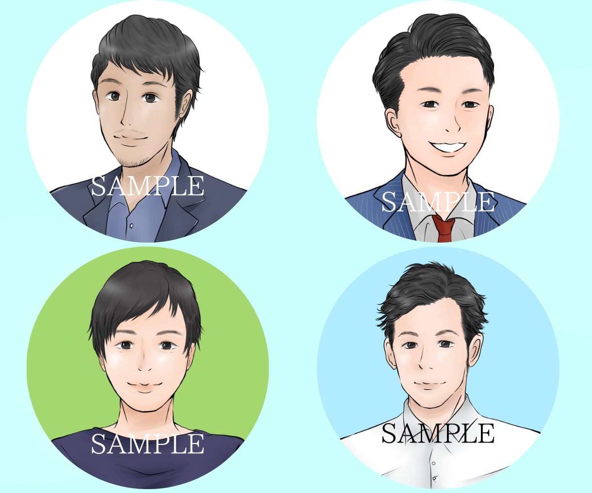 男性のSNSアイコン・ヘッダーイラスト描きます リアル過ぎずアニメ風じゃない！X用ヘッダー作成可！ イメージ7