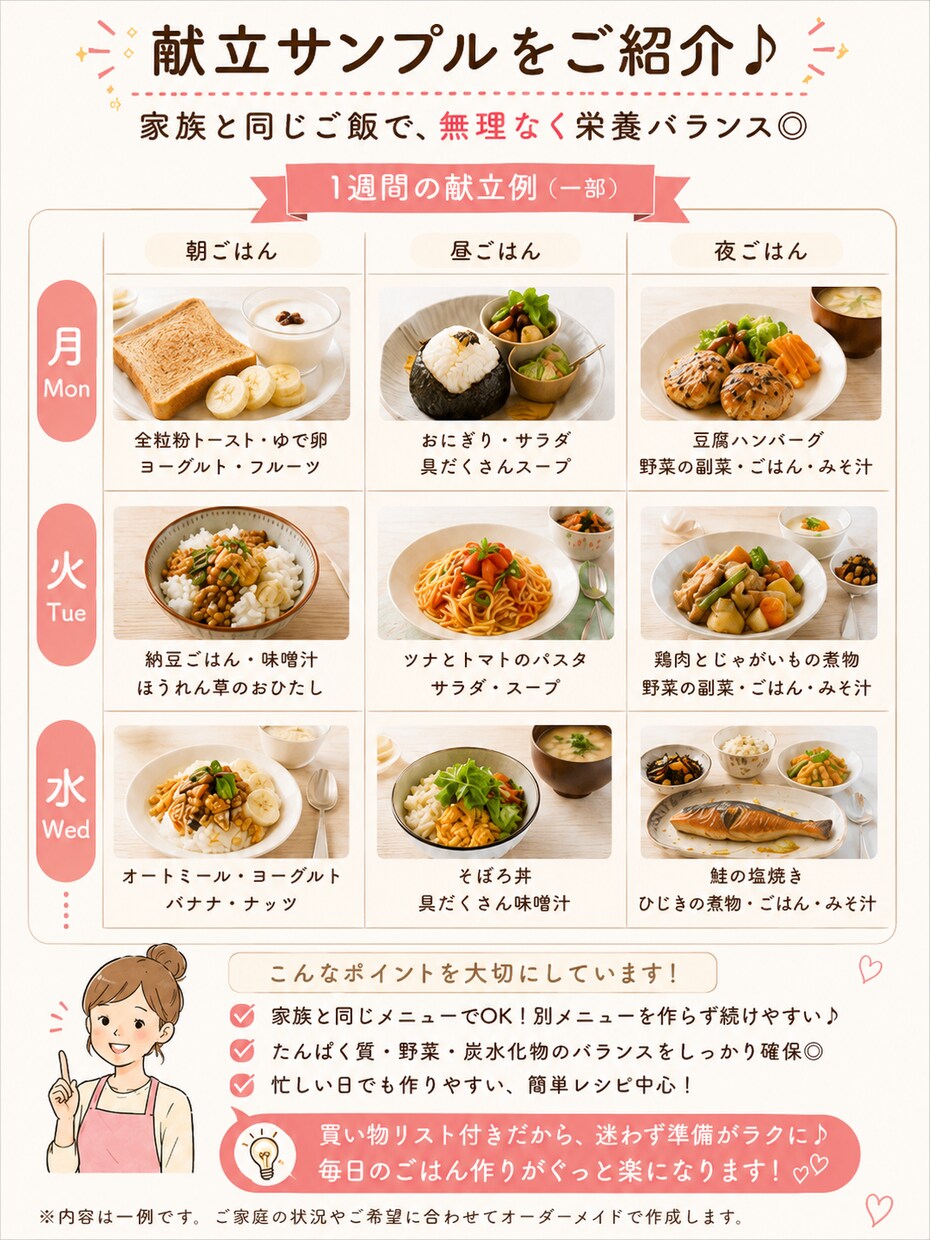子どもと同じご飯で痩せる献立作ります 別メニュー不要！ママの食べるダイエット イメージ4