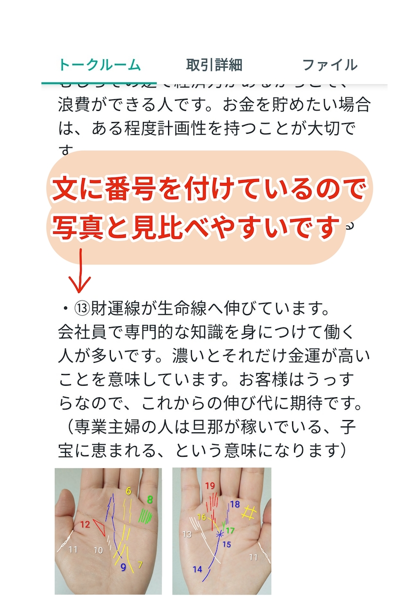 手相総合&質問は詳しく分析/6000文字〜占います 満足の10項目＋質問2つ！しっかり見たい方向け。写真解説付き イメージ5