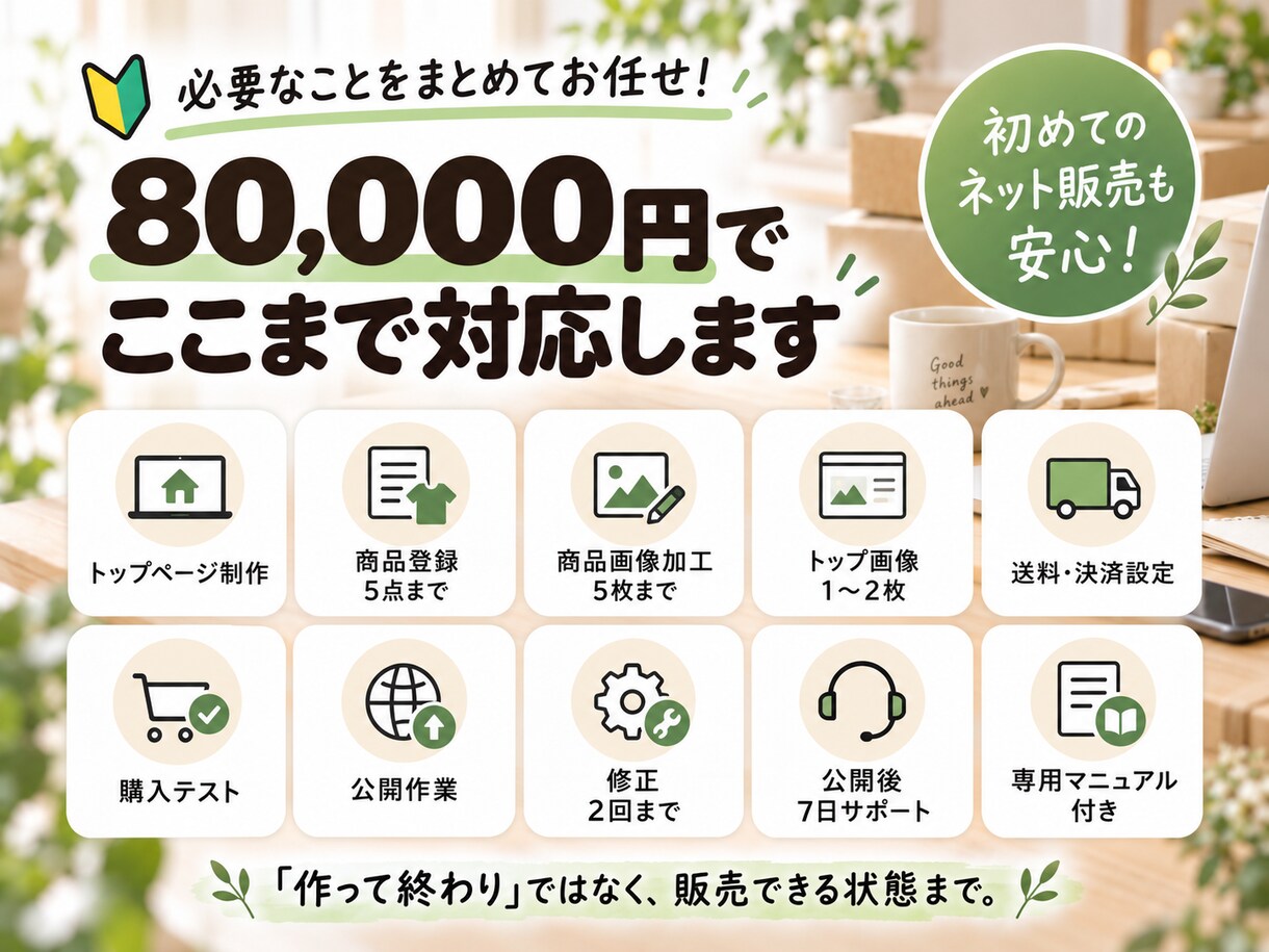 初めてのShopifyネットショップを作ります 初めてのネット販売、ショップづくりから販売開始までサポート イメージ2