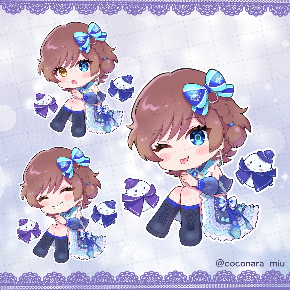 商用料込！かわいいアニメタッチのミニキャラ描きます アイコンやグッズ等に使えるイラスト作成します イメージ6