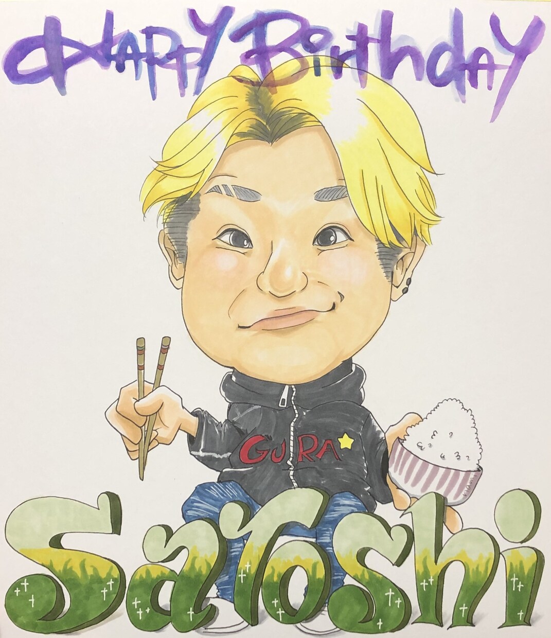 手描きで鮮やかな色紙描きます ポップで優しい色合いの似顔絵の色紙をプレゼントしませんか？ イメージ7