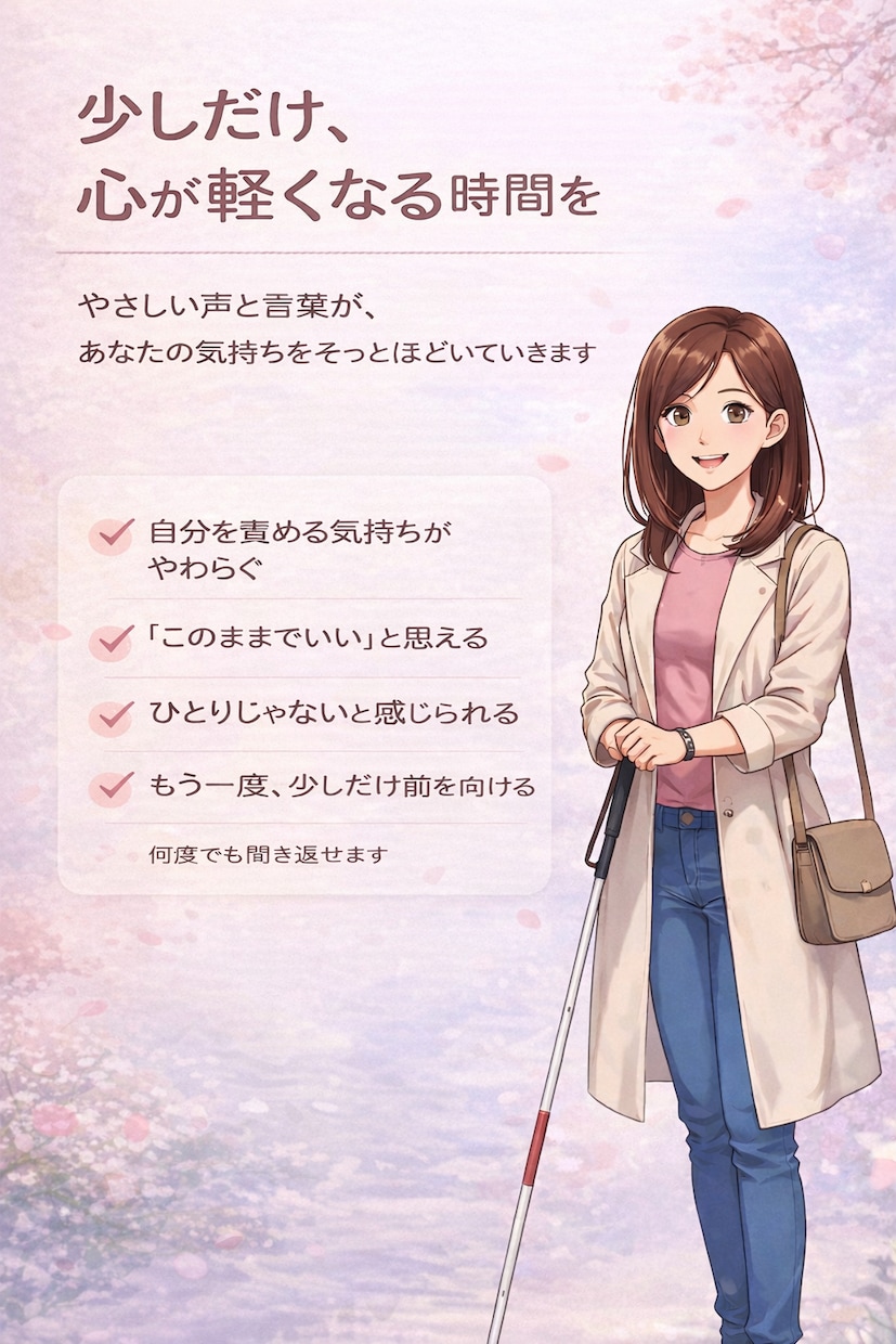 あなた専用音声でやさしく寄り添います そっと心を包み込むあなただけにむけた応援メッセージ イメージ4