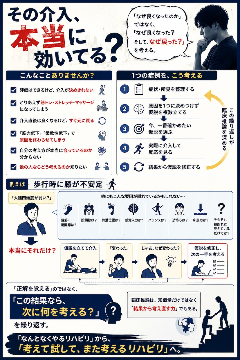 学生・新人〜中堅OT/PT向けで一緒に考えます 「なぜ良くならない？」等を一緒に考える臨床推論相談 イメージ1