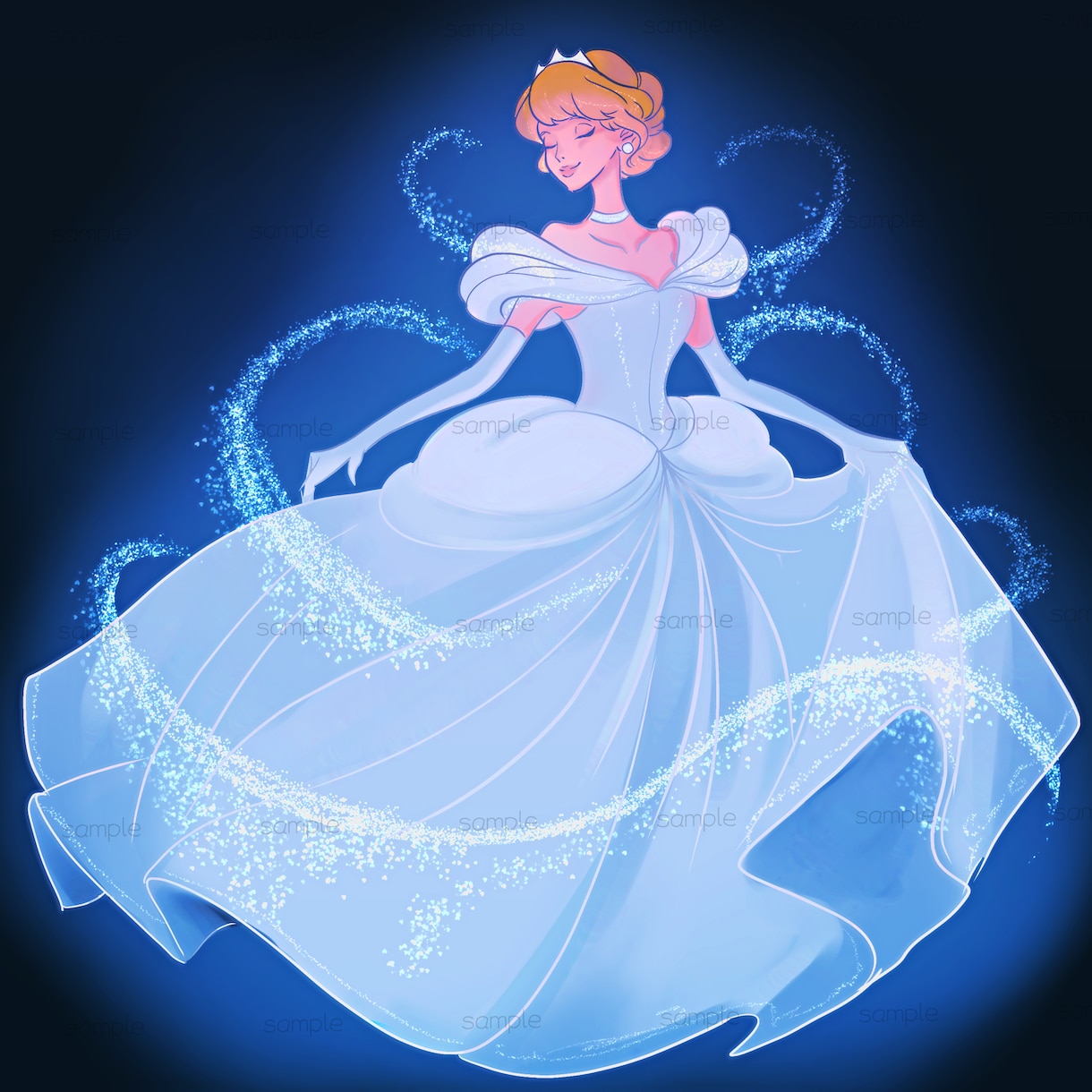 結婚式のウェルカムボード用イラストを描きます 海外アニメ風プリンセスイラストで結婚式の思い出作りのお手伝い イメージ1