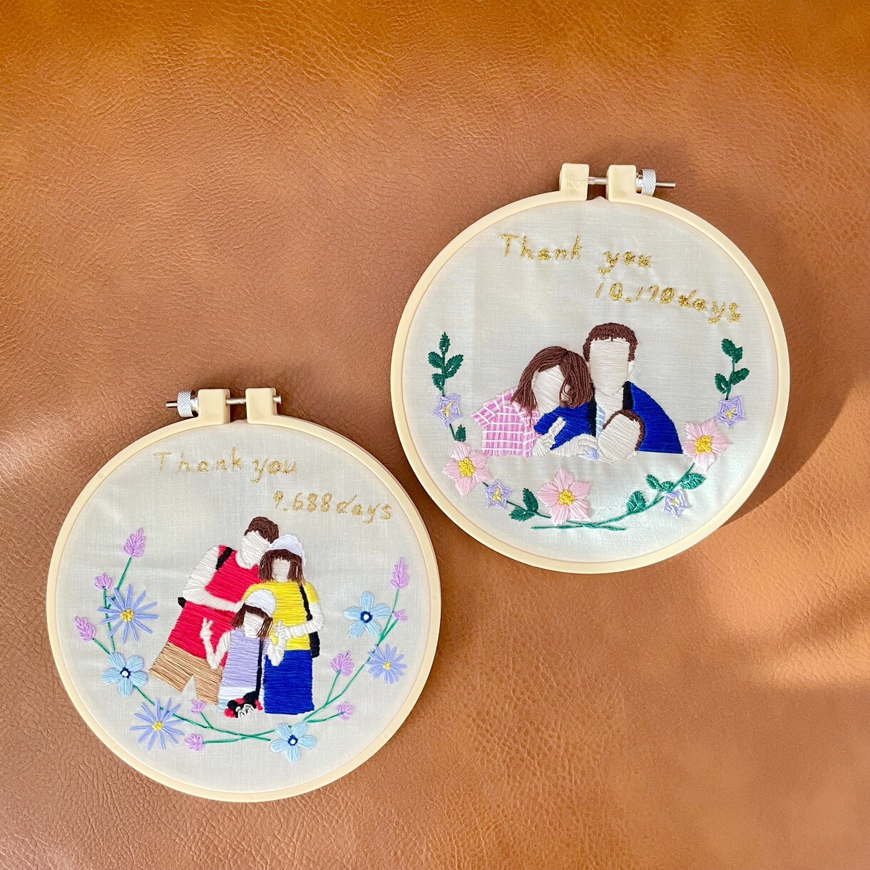 世界に一つだけの両親贈呈品を作ります 家族写真をもとに刺繍のプレゼントを作ります イメージ8
