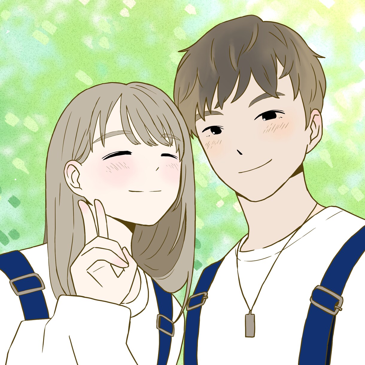 カップル似顔絵描きます 結婚式・記念日・プレゼントで使用できるイラスト作成します イメージ3