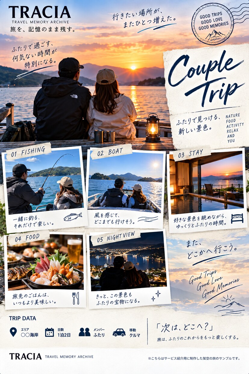 旅の思い出を5ページの記録作品に仕上げます 写真だけでは残せない、あの日の旅まで残します。 イメージ7