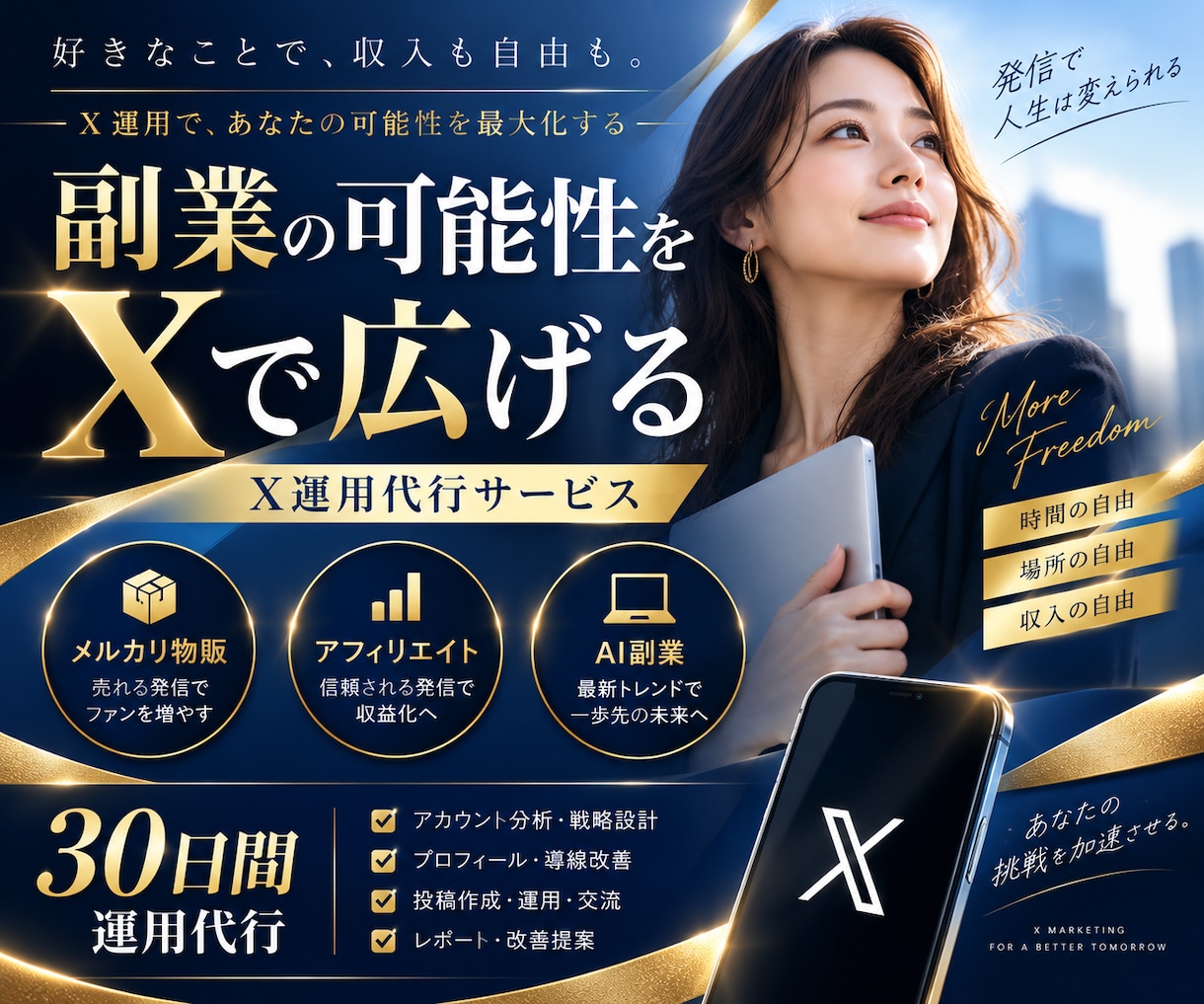 副業特化のX・Twitter運用を30日代行します メルカリ物販・アフィリエイト・AI副業｜権威性と影響力を強化 イメージ15