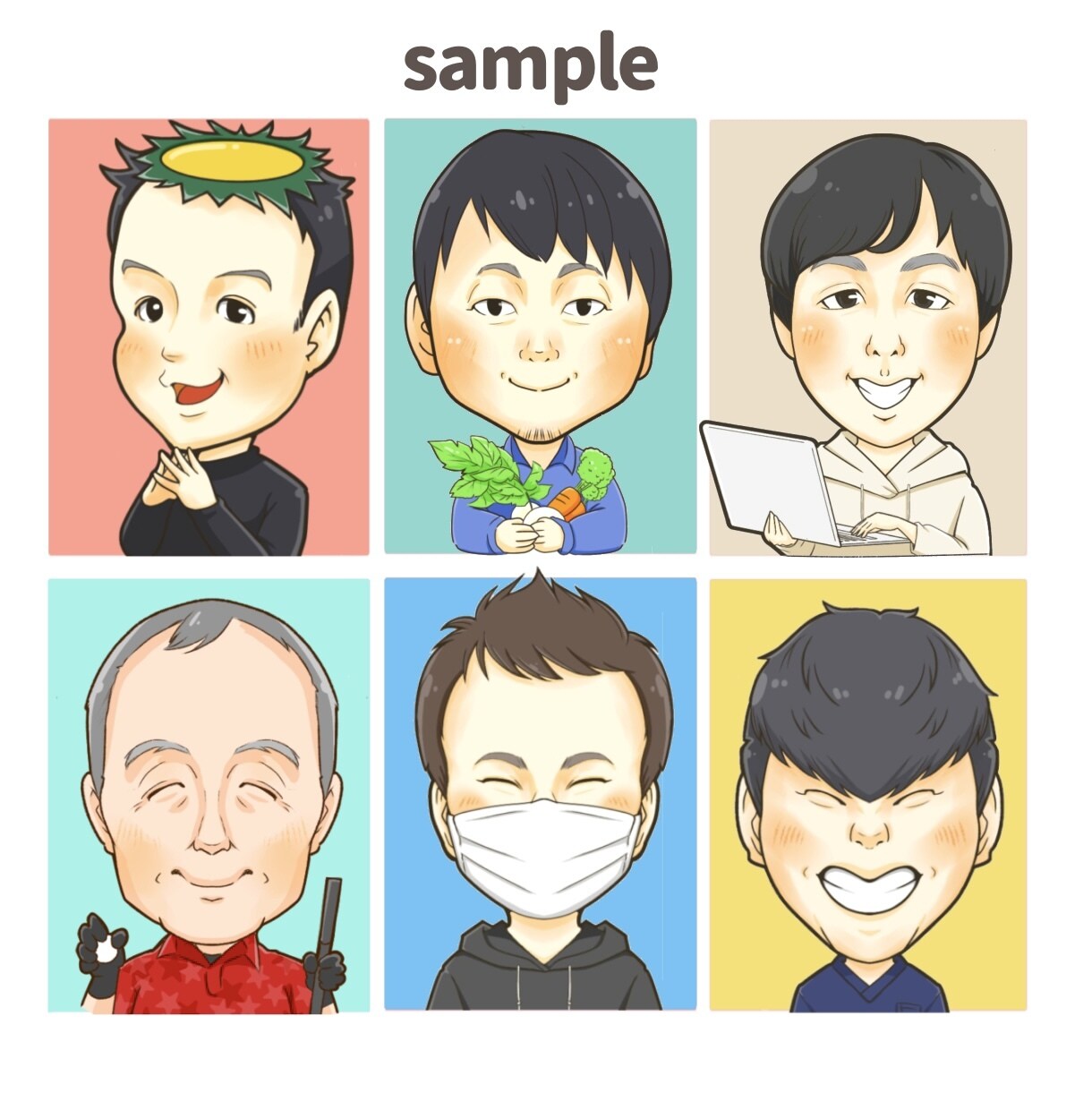 親しみやすく、使いやすい！似顔絵アイコン作ります 一体あたり3日〜1週間程、安心の修正無制限対応！ イメージ4