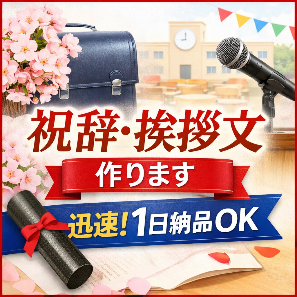 入学式・入園式・PTAの祝辞挨拶文を整えます 悩まず、そのまま使える祝辞・挨拶文を整えます イメージ1