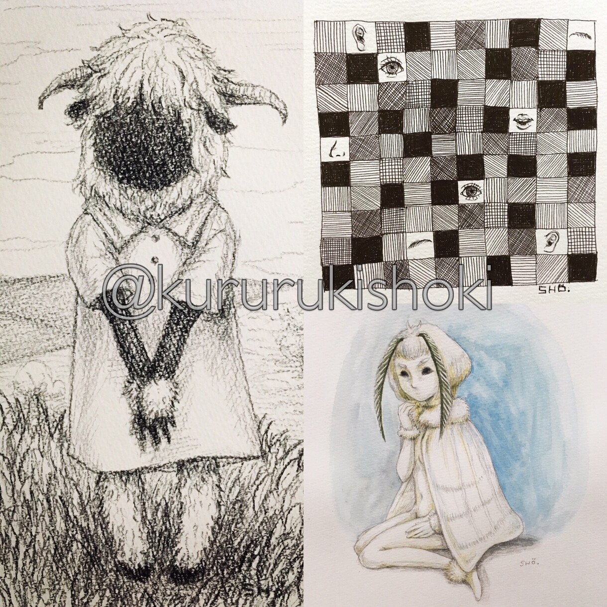 挿絵みたいな不思議・ダーク系なイラスト描きます 背景有！鉛筆・パステル・アクリル・ペン画など選んで頂けます イメージ4