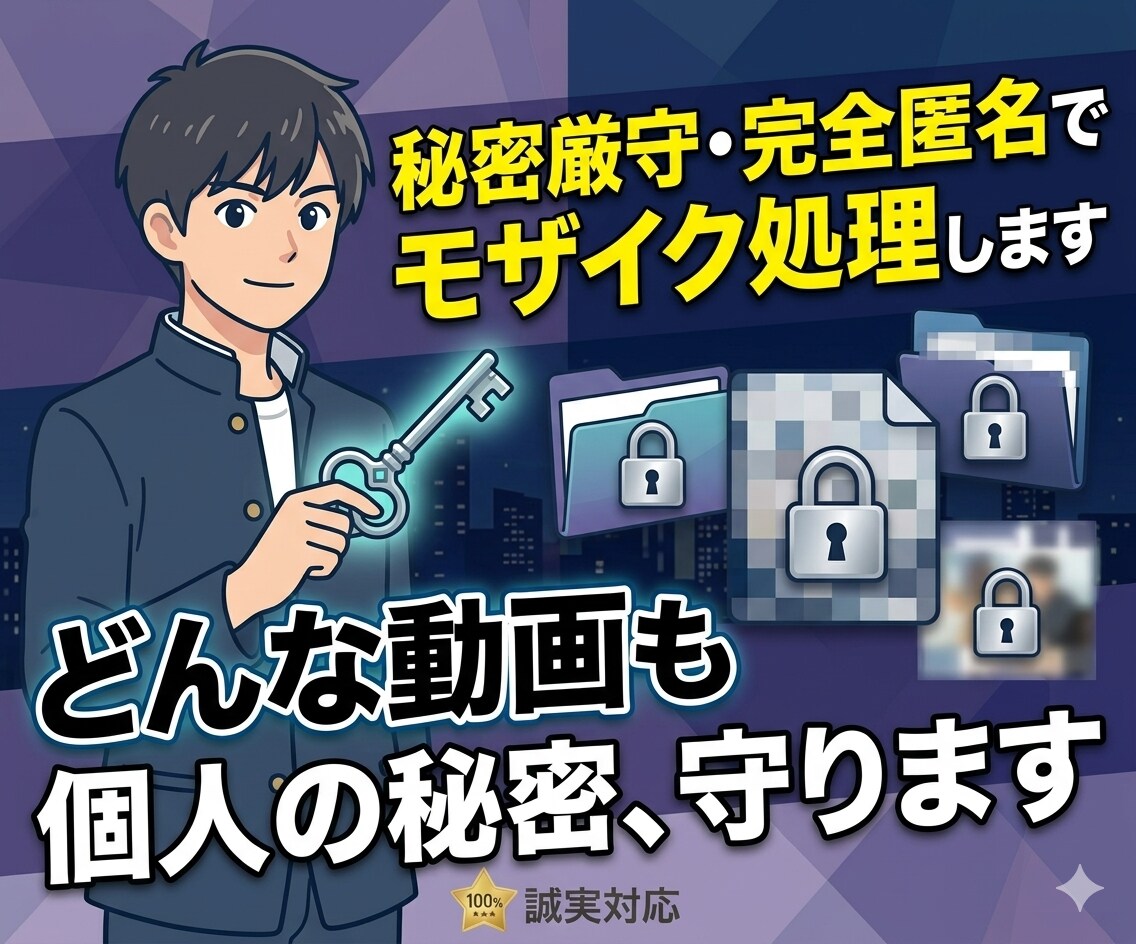 ファンクラブOK！モザイクぼかし加工をします 1分400円！YouTubeやファンクラブなど様々なもの対応 イメージ2